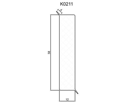 Schaumleiste K0211 PVC grau mit Dichtlippe 12x58x2500 mm