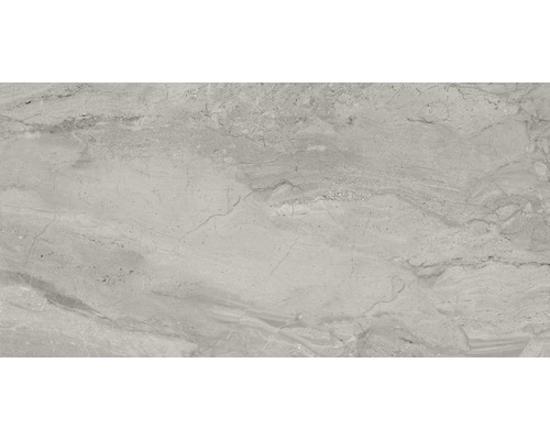 Feinsteinzeug Wand- und Bodenfliese Sicilia Grigio poliert grau 60 x 120 cm