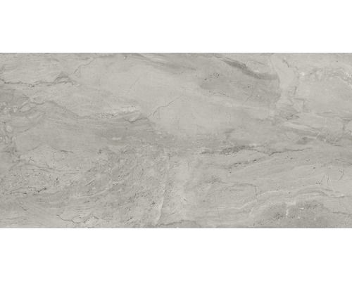 Feinsteinzeug Wand- und Bodenfliese Sicilia Grigio poliert grau 80 x 160 cm