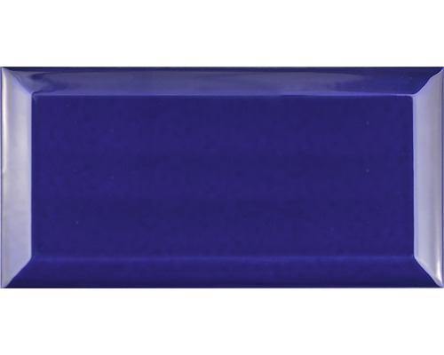 Metro-Fliese mit Facette Azul Cobalto glänzend 10 x 20 cm