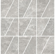 Feinsteinzeug-Mosaik Schiefer Trapezi grau 30x30 cm