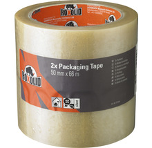 ROXOLID Packaging Tape Packbandset transparent 2 x 50 mm x 66 m